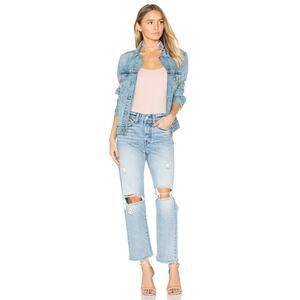 LEVI'S Wedgie Straight Jeans Lost Inside Size 25 Distressed Mom Jeans High Waist